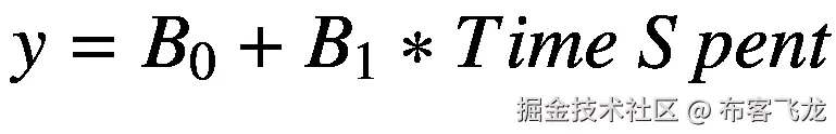 y={B}_0+{B}_1\ast Time\ Spent