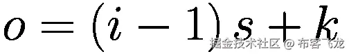 o=\left(i-1\right)s+k