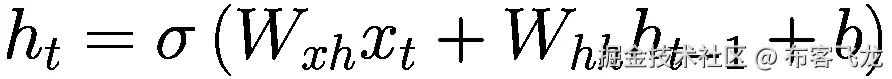 {h}_t=\sigma \left({W}_{xh}{x}_t+{W}_{hh}{h}_{t-1}+b\right)