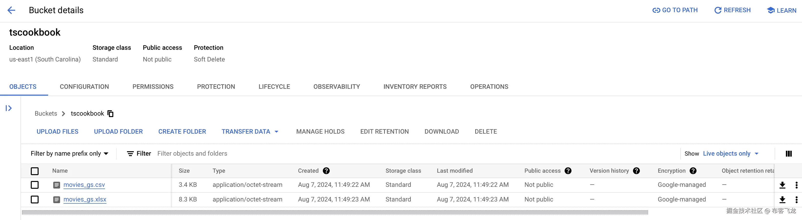 图 4.7: 使用 pandas 成功写入 Google Cloud Storage 的 movies_gs.csv 和 movie_gs.xlsx