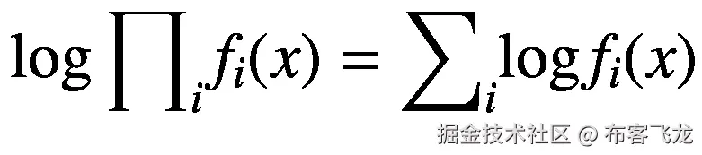 \log {\prod}_i{f}_i(x)={\sum}_i\mathit{\log}{f}_i(x)