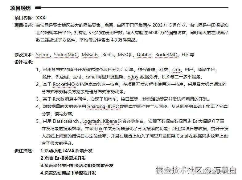 项目经历示例3