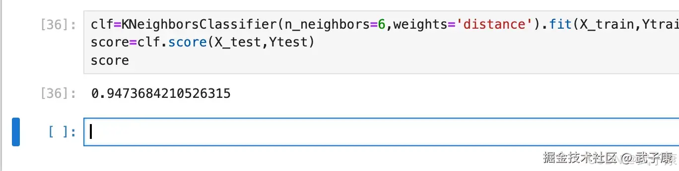 KNeighborsClassifier 计算结果