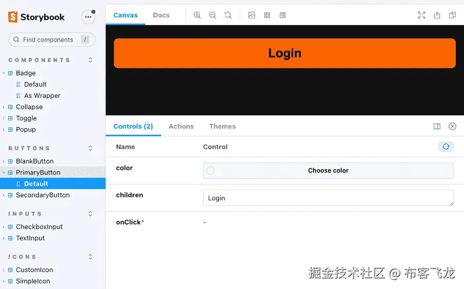 图 9.1 – Storybook 在浏览器中运行