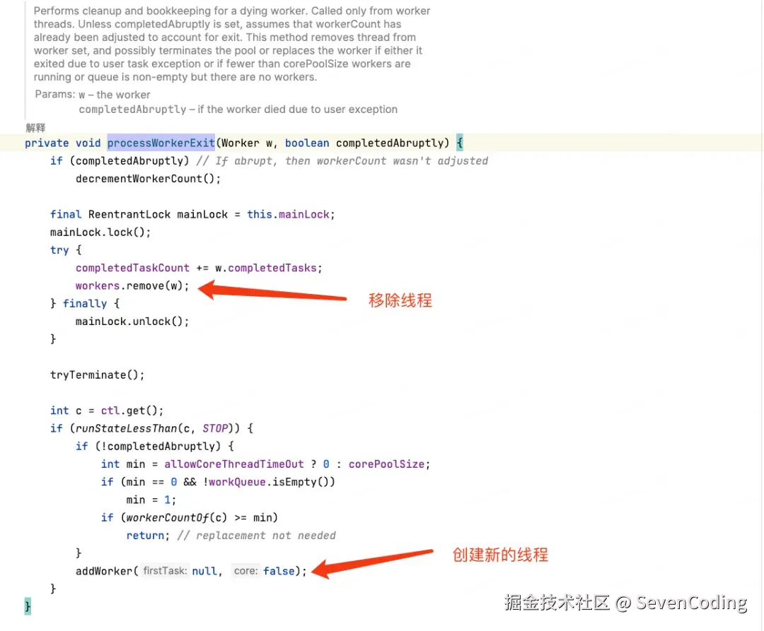 java.util.concurrent.ThreadPoolExecutor#processWorkerExit