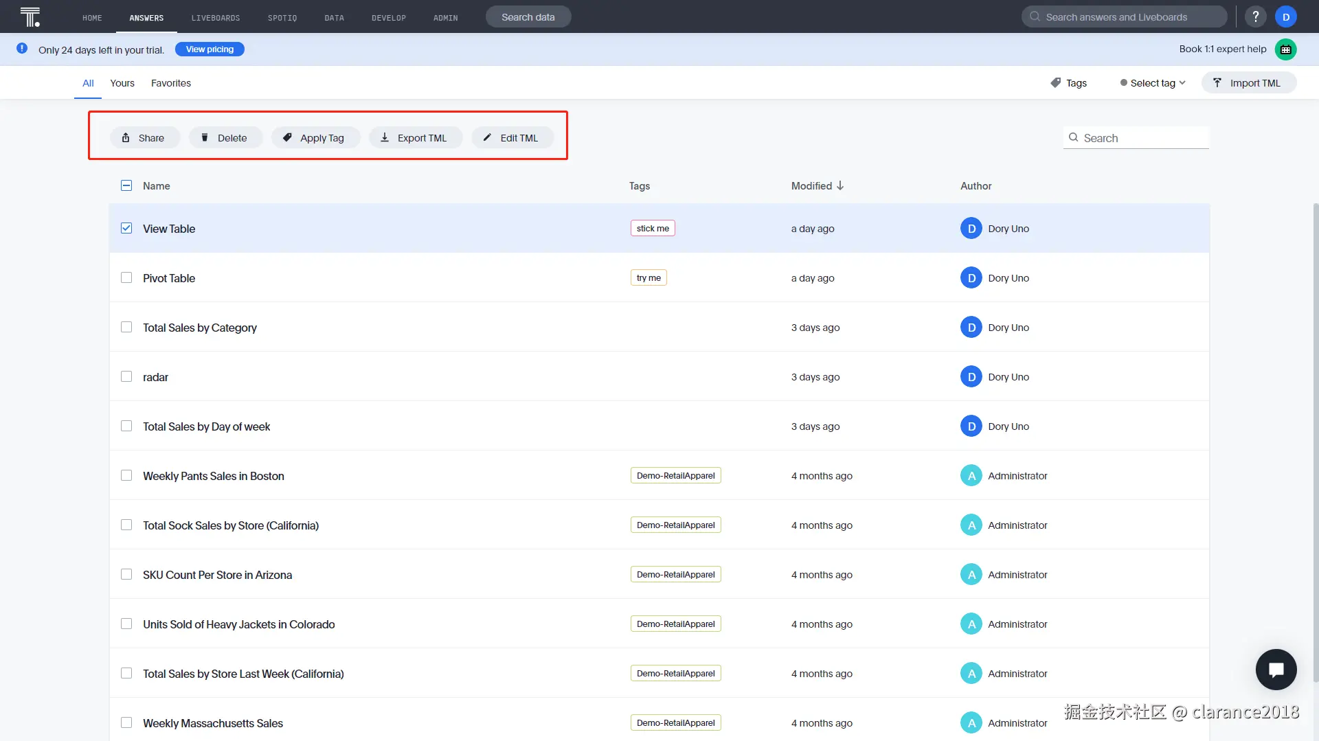 GIF 图 2 - 10 操作 - ThoughtSpot