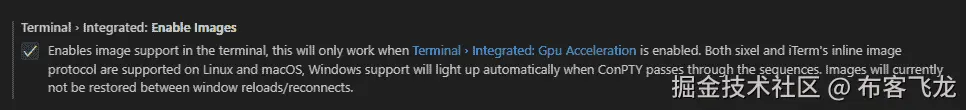 VSCode 启用终端图像设置