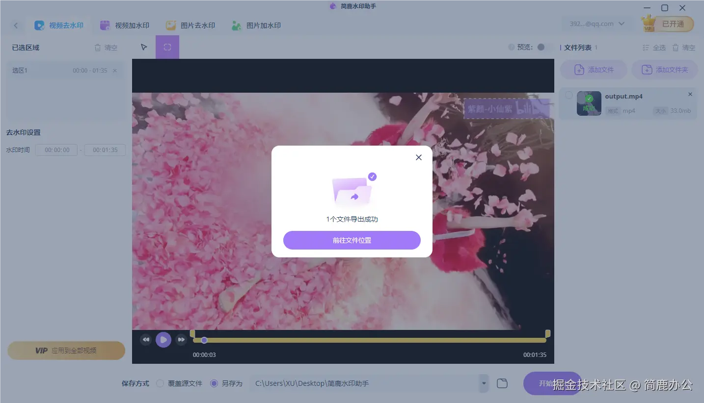 开始处理水印