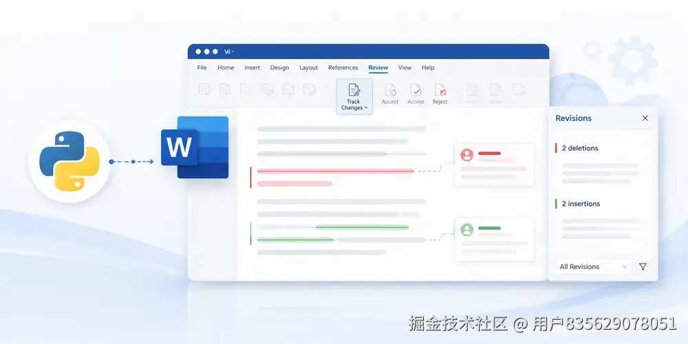 使用 Python 管理 Word 文档修订跟踪