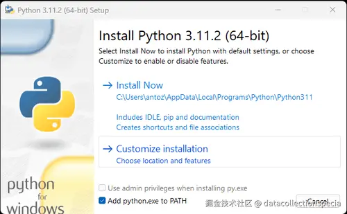 install python