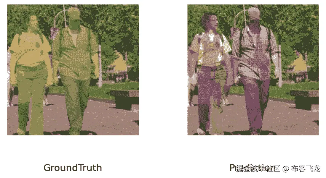 图 7.26 – 从头开始训练的 DeepLab-v3 的真实标签与预测