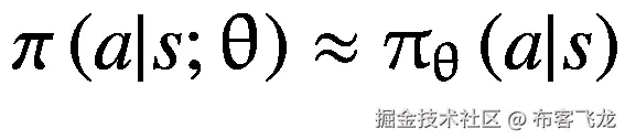 \pi \left(a|s;\uptheta \right)\approx {\uppi}_{\uptheta}\left(a|s\right)