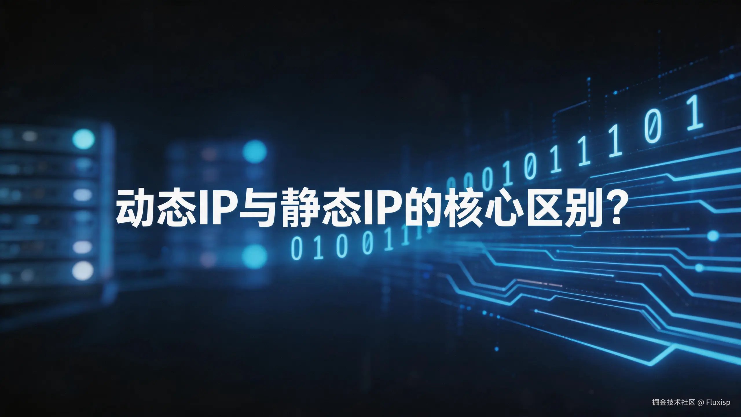 jimeng-2026-04-30-6752-动态IP与静态IP的核心区别？这几个字放在图片的中间位置，背景为科技感背景.png