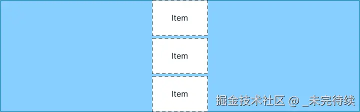 一列堆叠在一起的三件物品