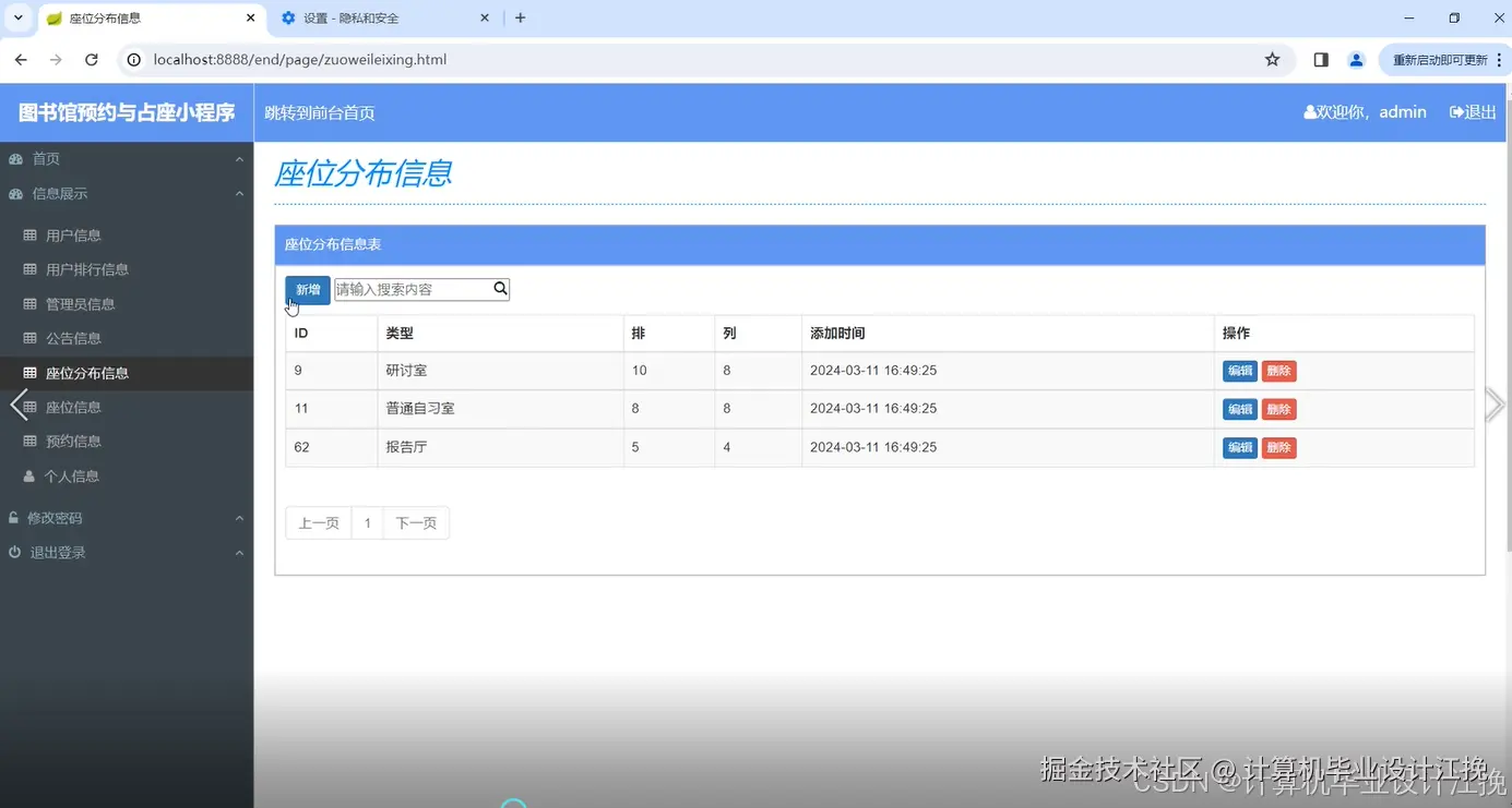 座位分布