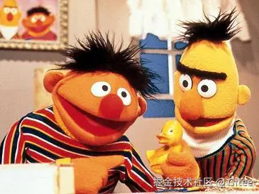 芝麻街中的 Bert（右）和 Ernie