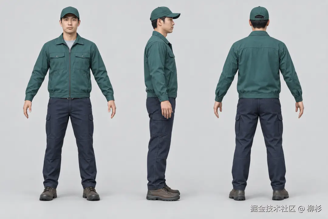巡检人物三视图