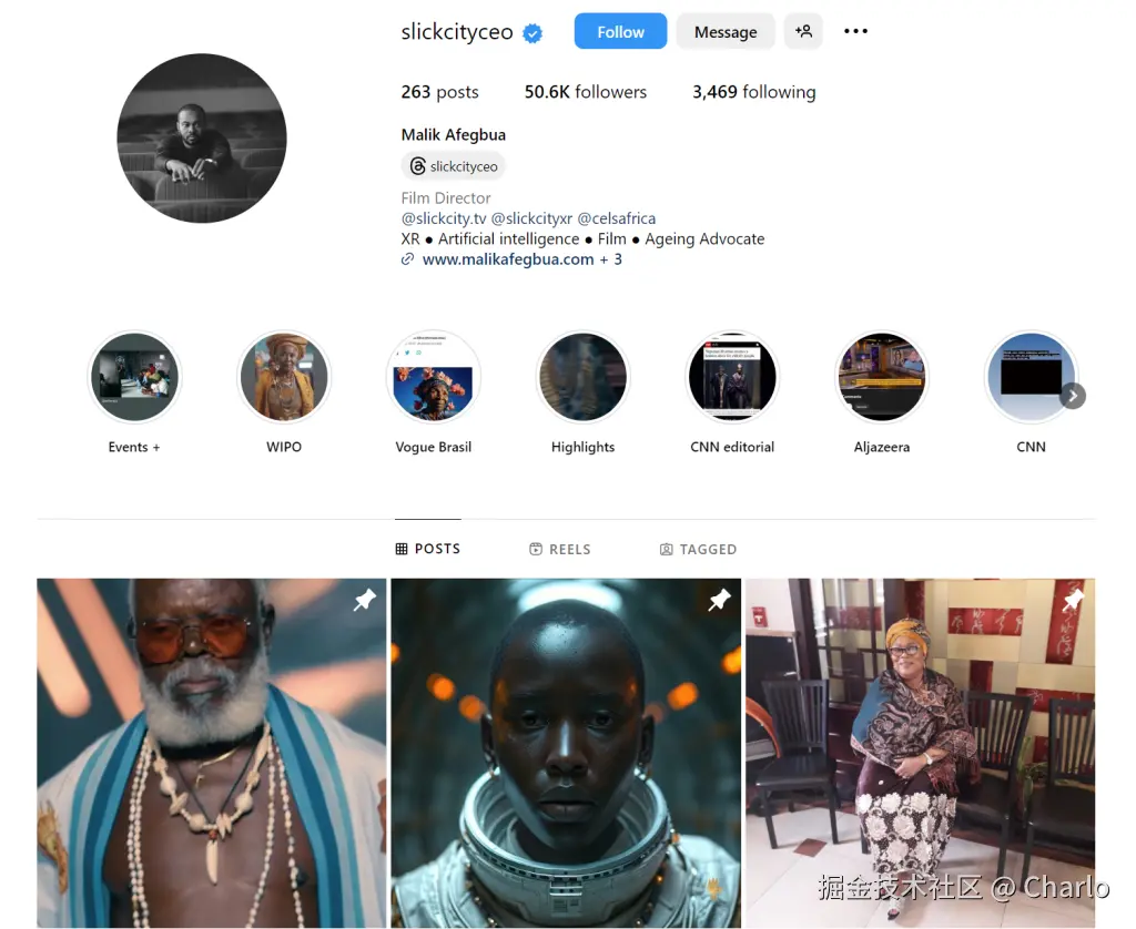 Malik Afegbua 的 Instagram 帐户