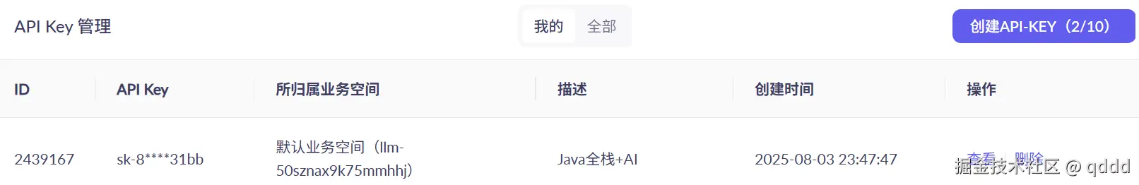 图2-3 可以查看并复制该API