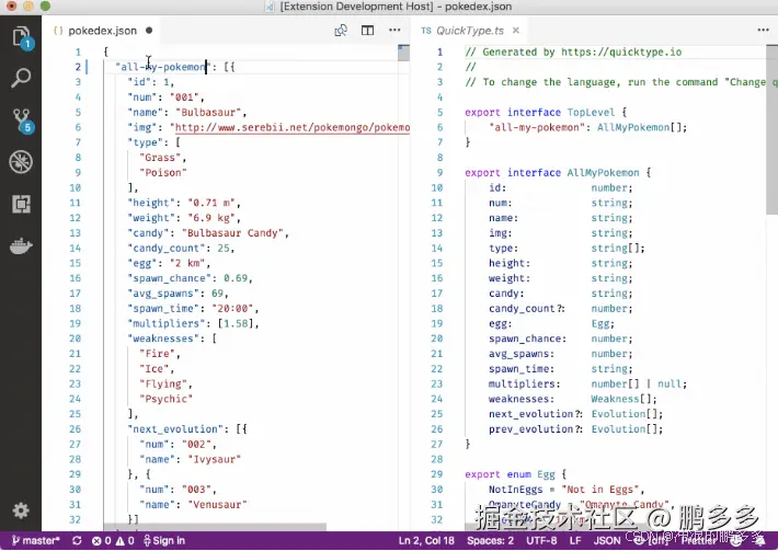 Paste JSON as Code