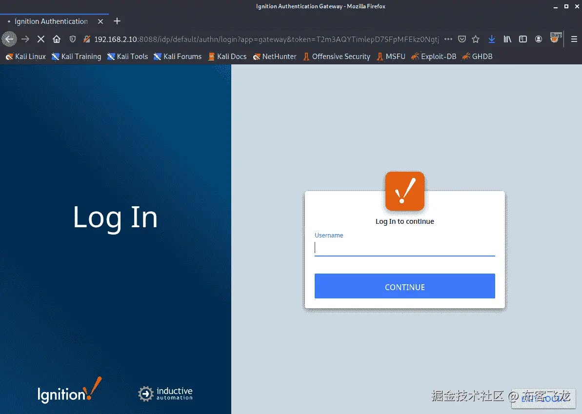 图 9.22 – Ignition 登录