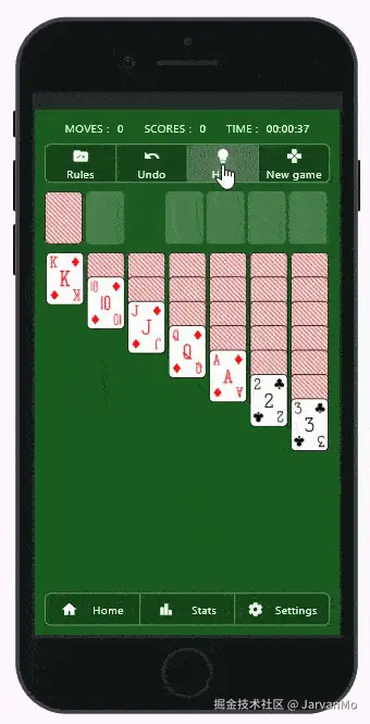 使用 card_game 包的纸牌（Solitaire）游戏