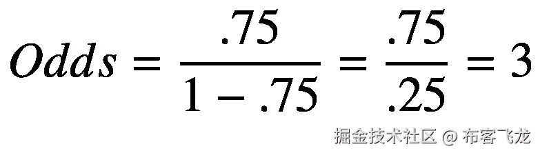 Odds=\frac{.75}{1-.75}=\frac{.75}{.25}=3