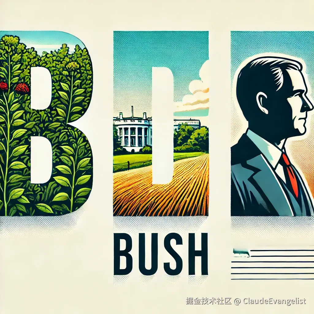 DALL·E 2024-10-19 13.15.46 - A detailed illustration showing three different aspects of the word 'bush'_ 1) A green bush with flowers in a natural setting, 2) A wide open landscap.webp