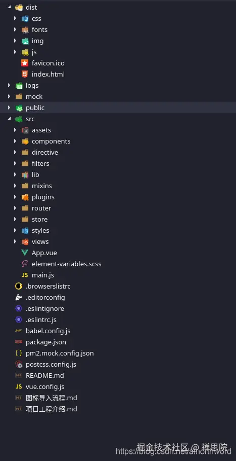 vue-cli3工程目录