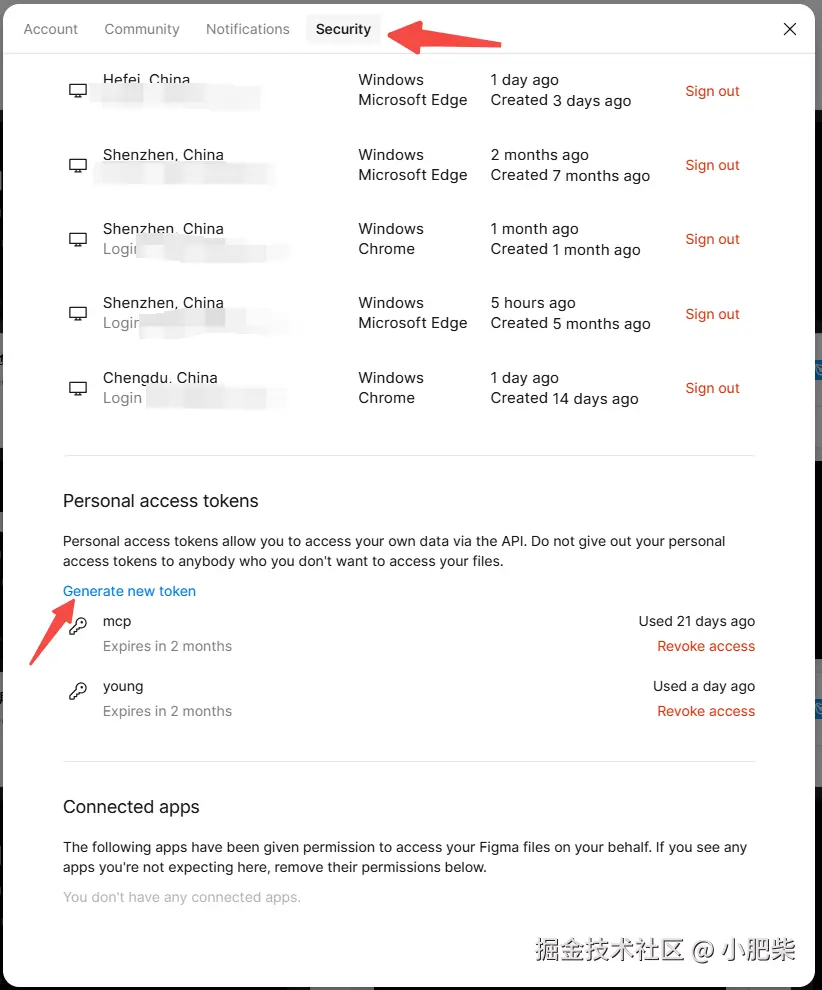 获取 Figma Personal Access Token