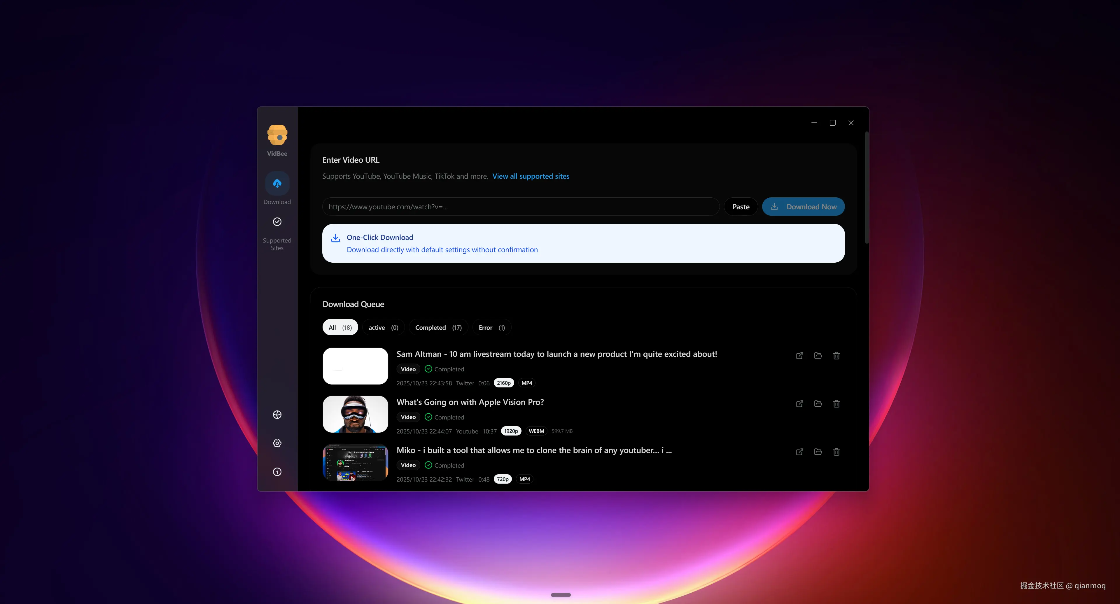 nexmoe/VidBee