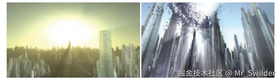 图14.14：使用屏幕空间后处理渲染的光束。 [1225]