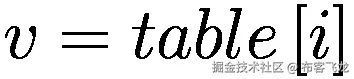 v= table\left[i\right]