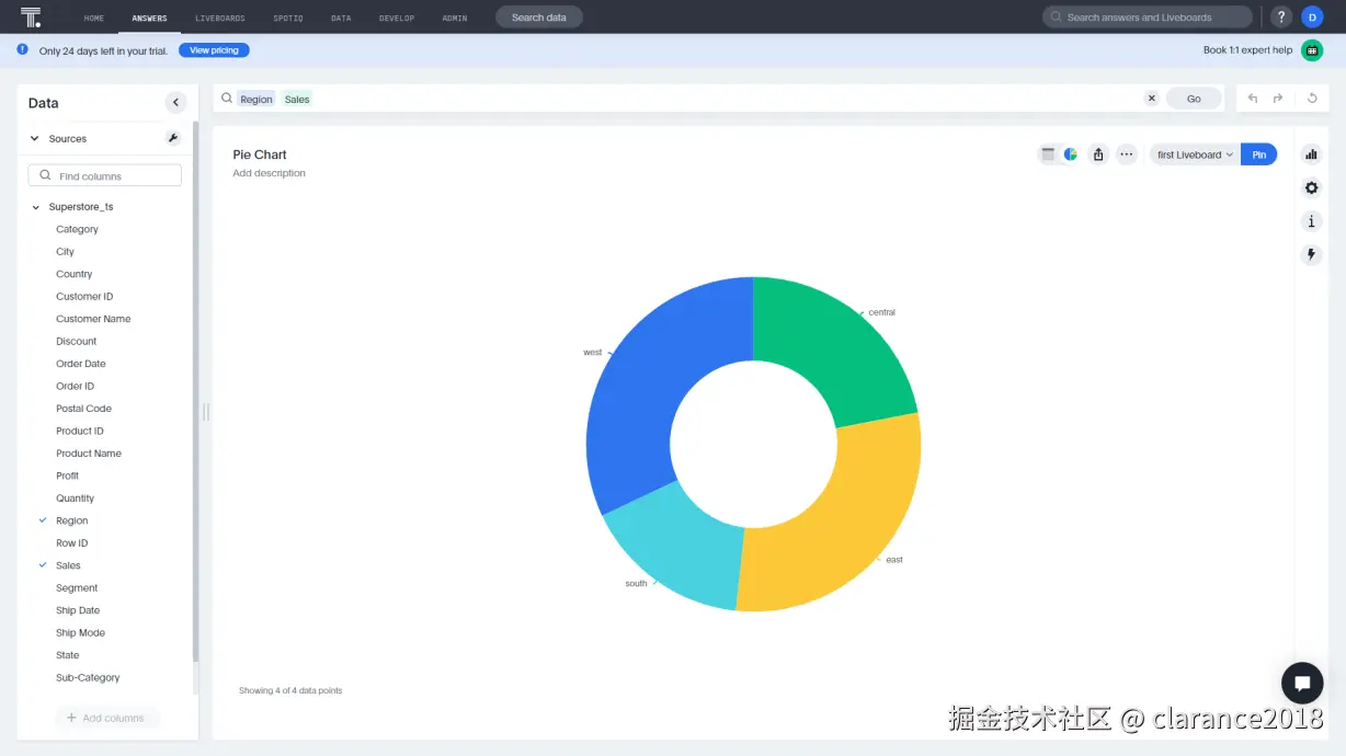 图 2 - 27 饼图 - ThoughtSpot