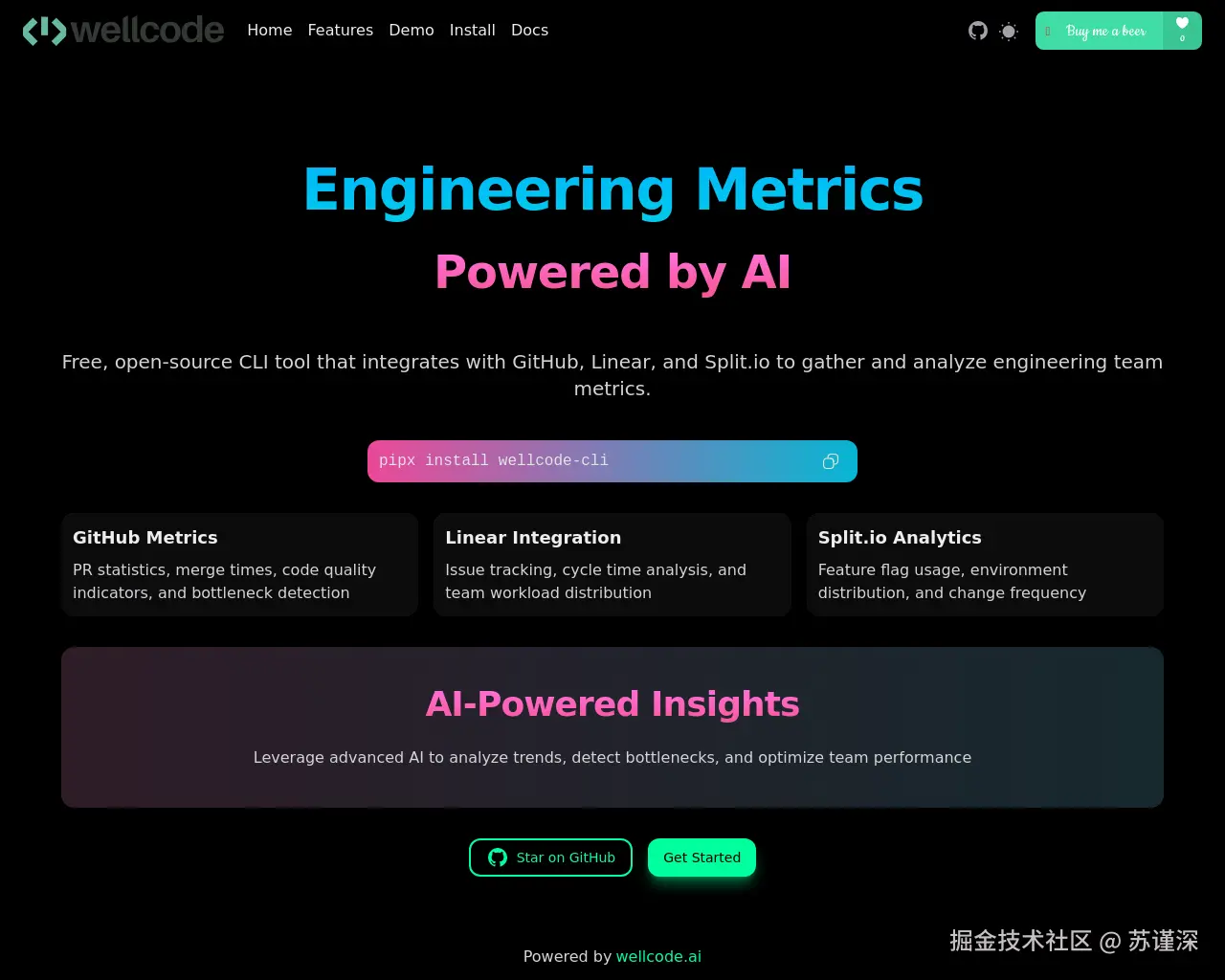 Show HN: 由人工智能驱动的工程指标 - 项目截图