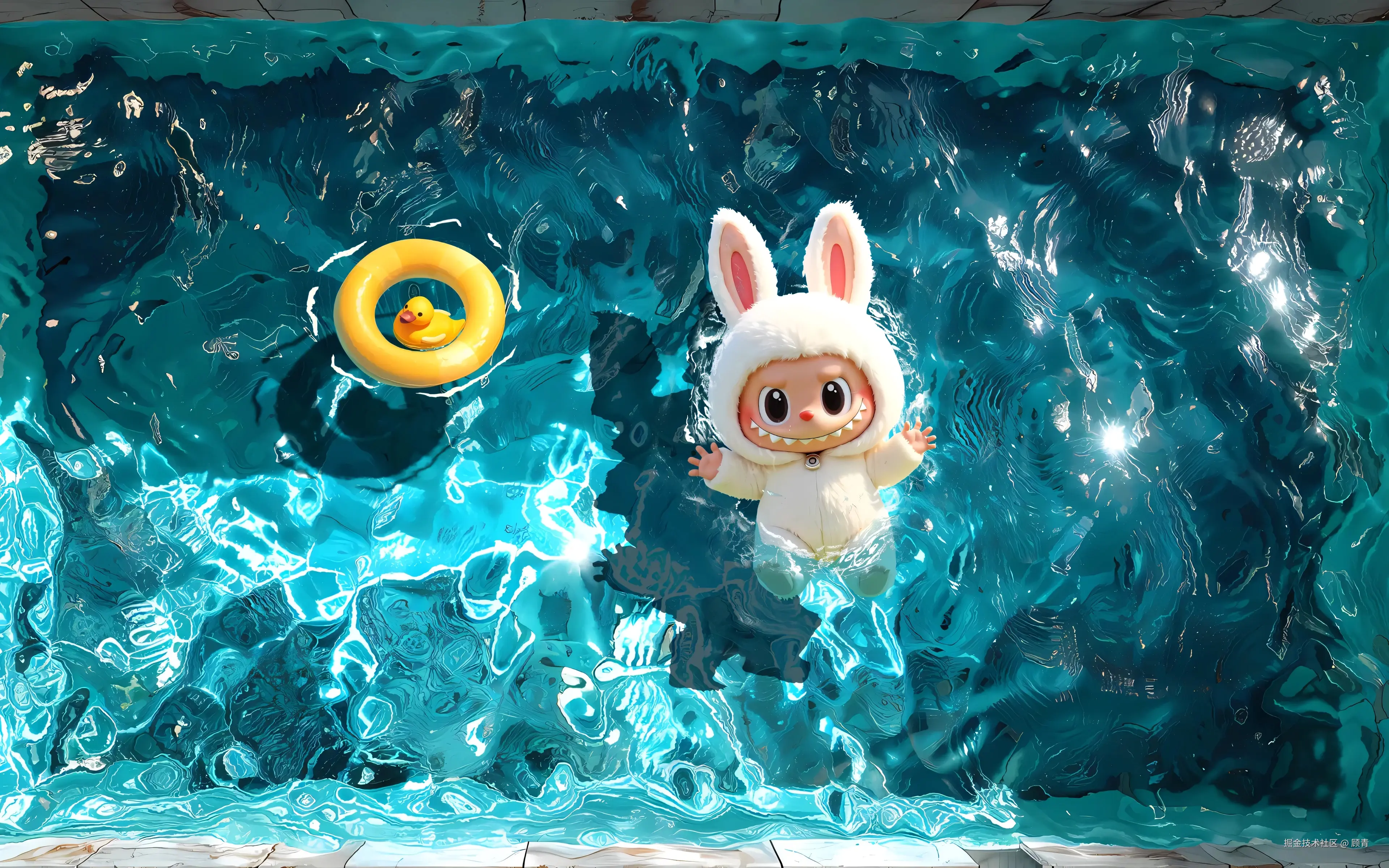 拉布布 labubu泳池 4K高清壁纸 3840x2400_彼岸图网.jpg