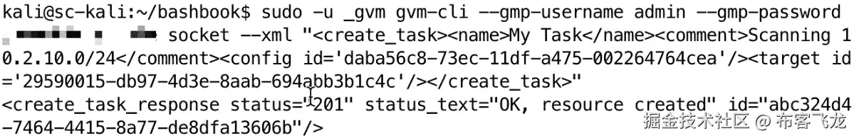 图 10.19 – 在 GVM 中创建一个扫描任务进行演示