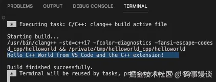 Hello World Terminal Output