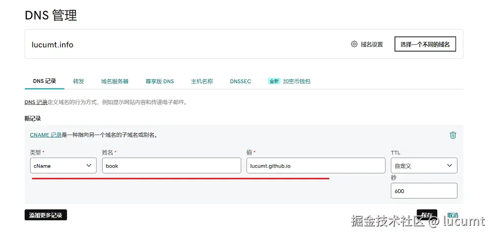 "GoDaddy基于CNAME添加记录"