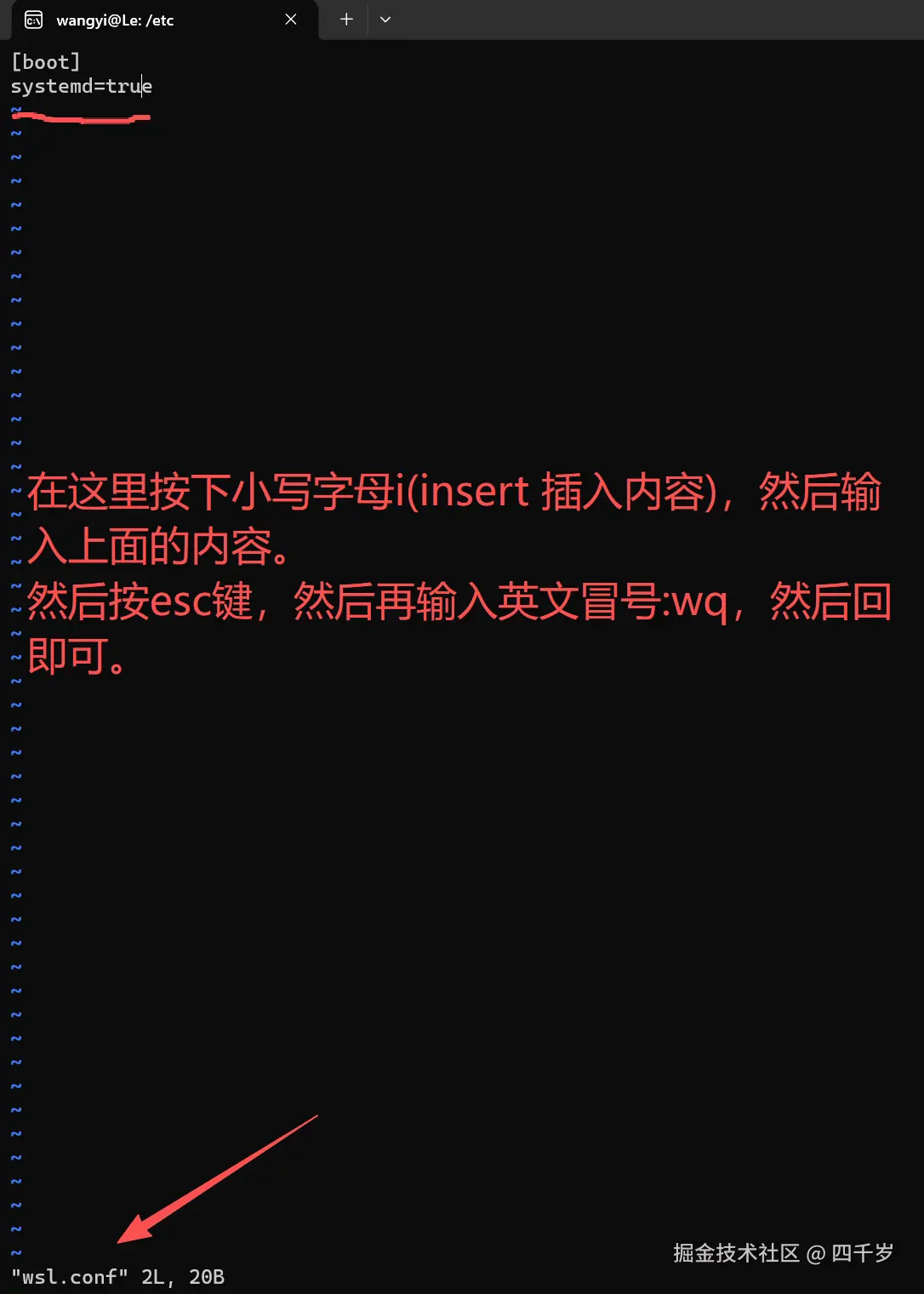 输入vim的编辑命令