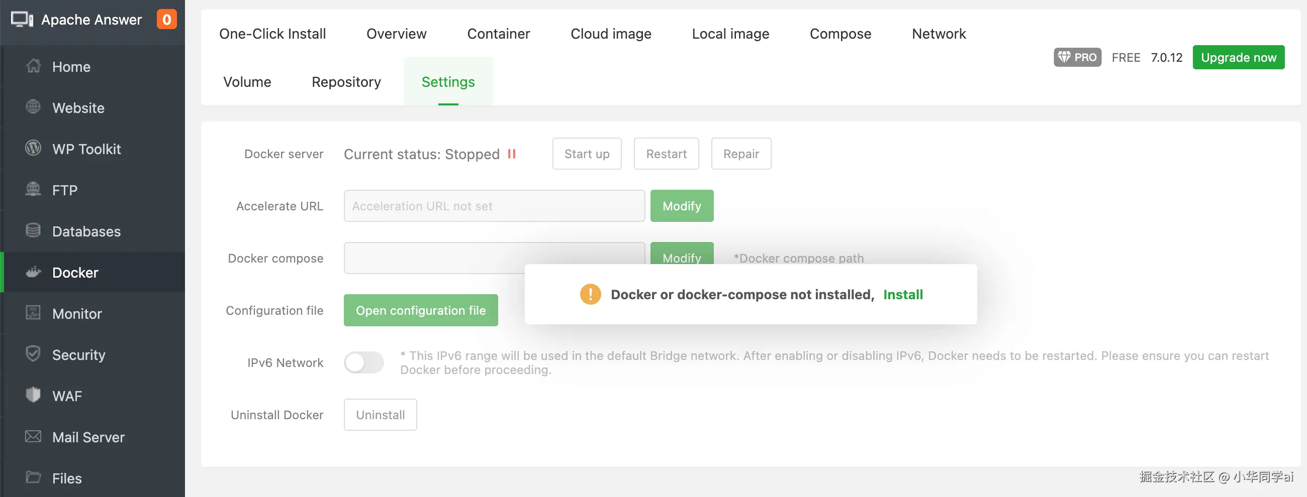 安装 Docker / Compose 服务
