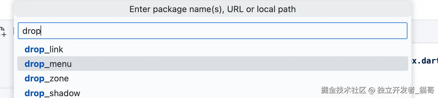 Search packages available on pub.dev
