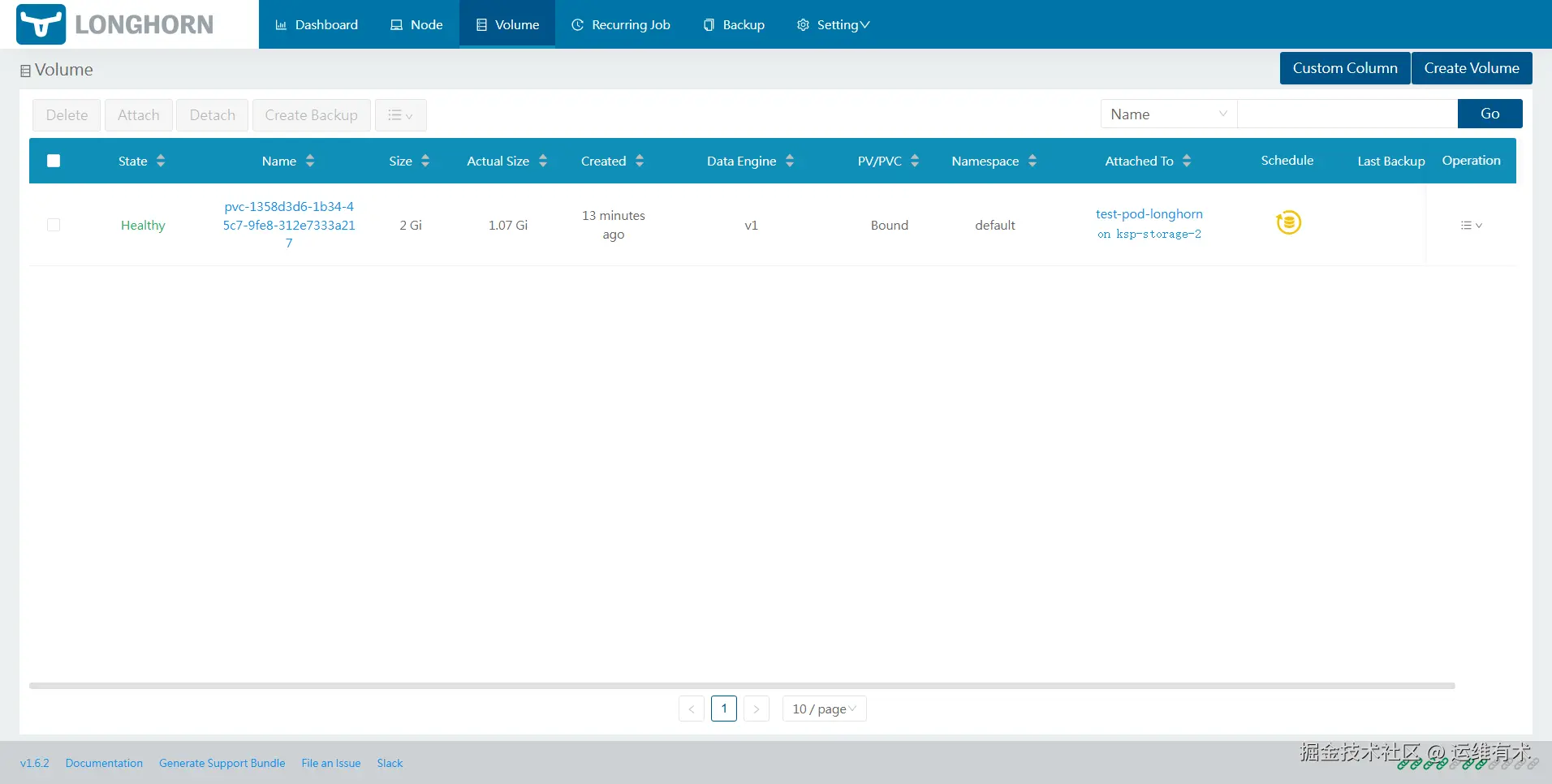 ksp-longhorn-ui-volume