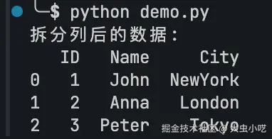 将一列拆分为多列-运行效果图