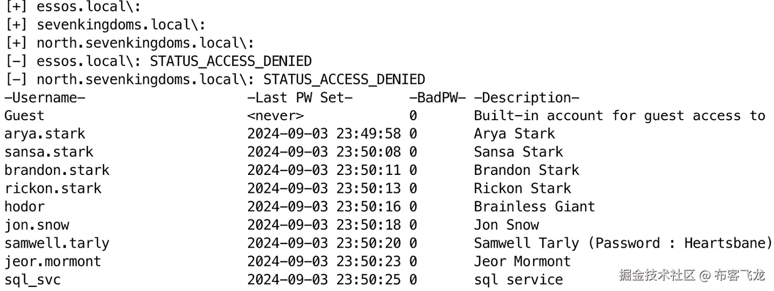 图 10.16 – 使用 SMB 空会话列出域用户