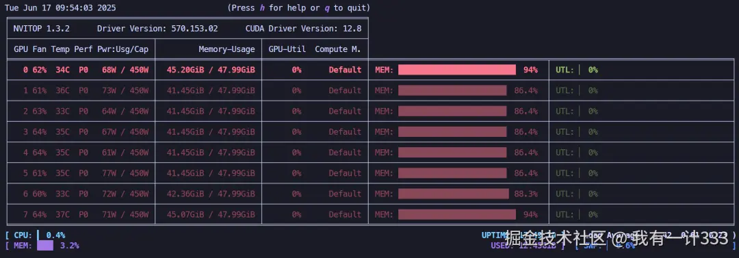 实际显存占用情况