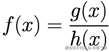 f(x)=\frac{g(x)}{h(x)}
