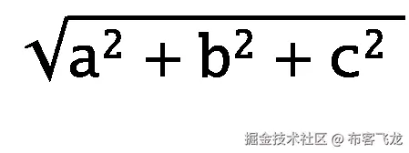\sqrt{{\mathtt{a}}^{\mathtt{2}}+{\mathtt{b}}^{\mathtt{2}}+{\mathtt{c}}^{\mathtt{2}}\ }
