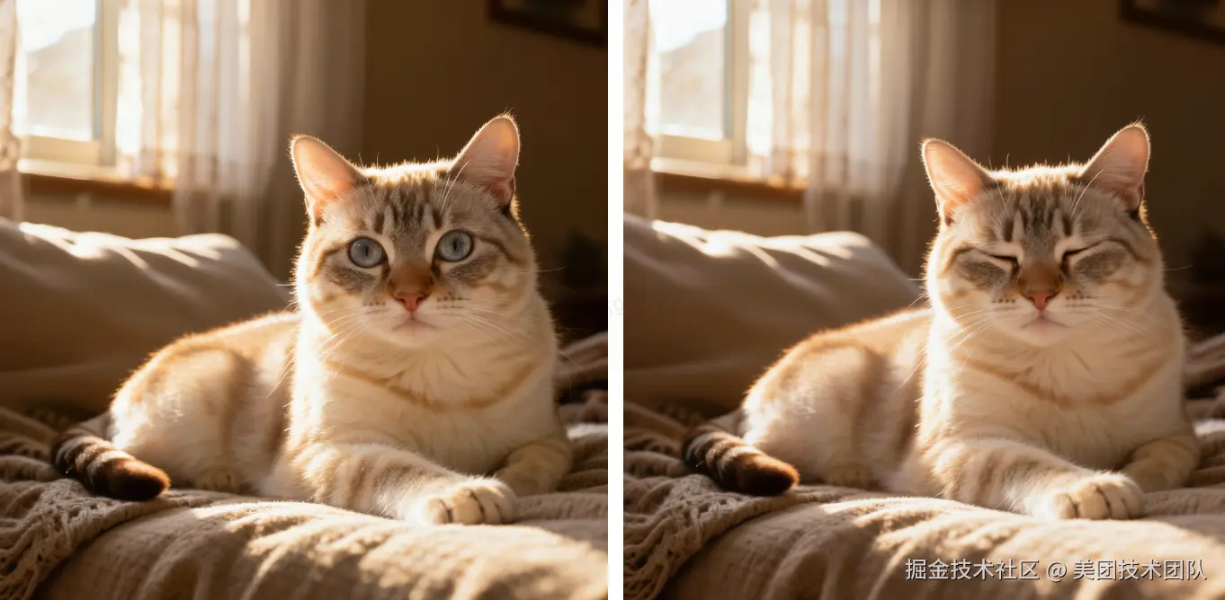 prompt：让猫闭上眼睛