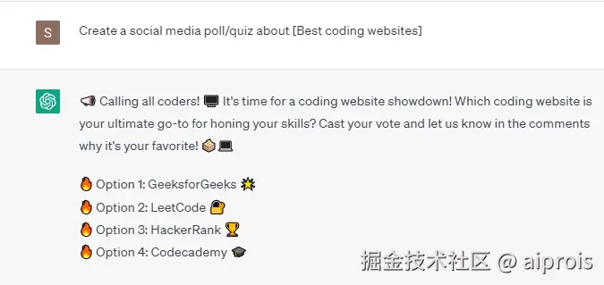 创建社交媒体测验和民意调查
